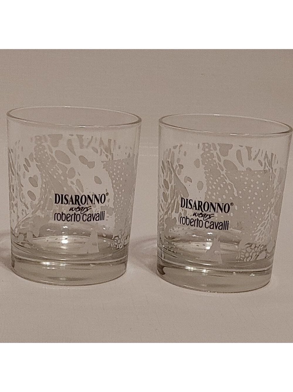 FASHIONABLE DISARONNO WEARS ROBERTO CAVALLI LOWBALL TUMBLERS SET OF 2